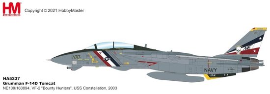 Grumman F14D Tomcat US Navy, VF-2 "Bounty Hunters", USS Constellation, 2003